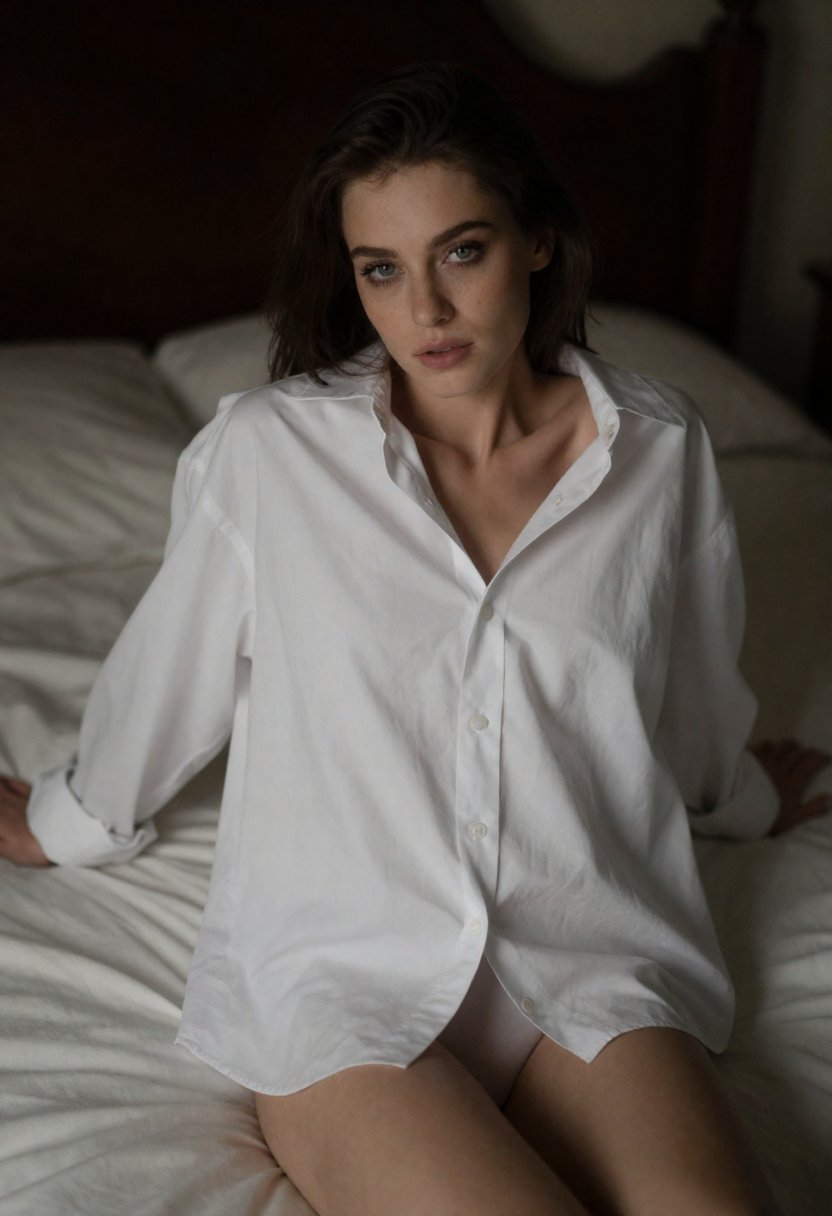 Vintage Boudoir, Open Shirt — fictional adult AI art